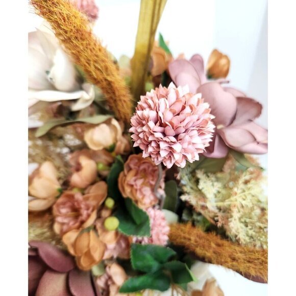 Magnolia Fall Floral Arrangement In Ornate Ceramic Vase Made by Flower Barn - Picture 11 of 12